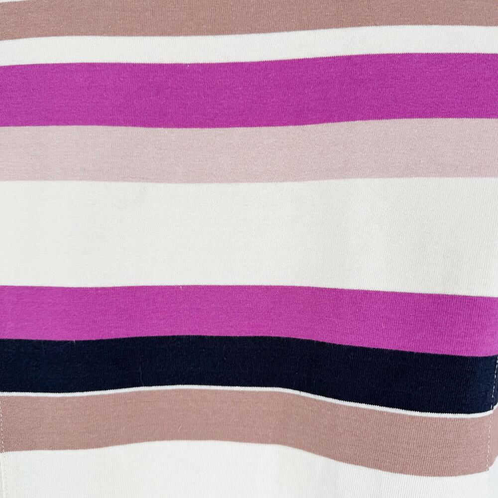 J.Crew Colorblock Top in Neutral Stripe size XS Back Zip Long Sleeve Cotton - Picture 9 of 12